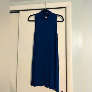 Navy blue turtleneck tank top dress